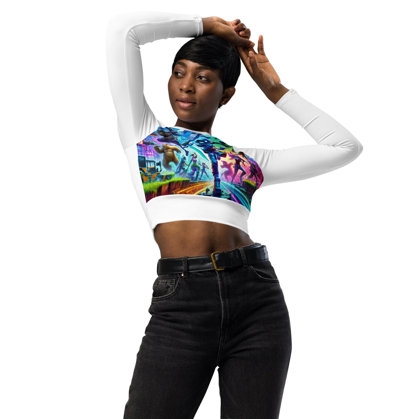 Recycled Long-Sleeve Gamer Crop Top 1