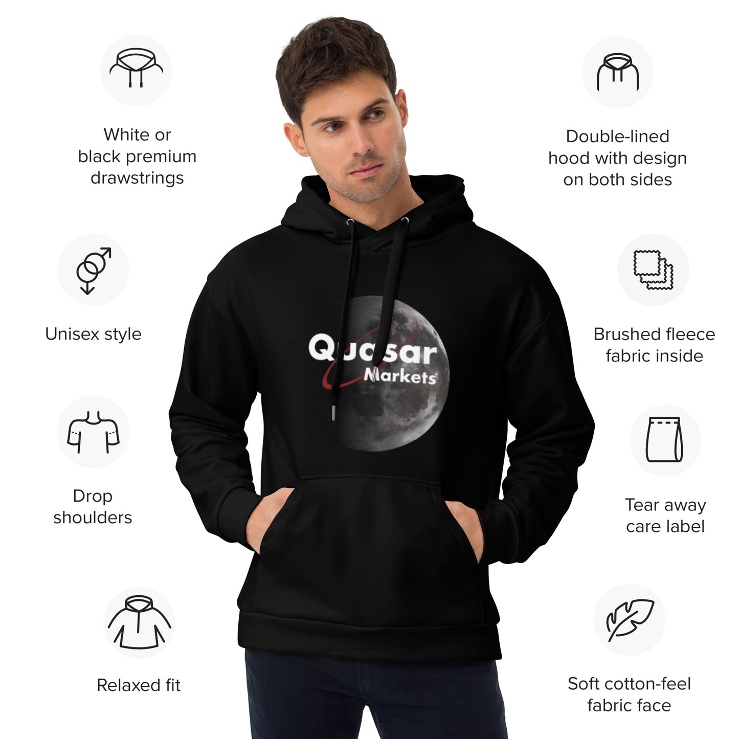 Unisex Premium Hoodies: The Moon Collection for Quasar Markets high-quality hoodies for casual luxury 2XS to 6XL.