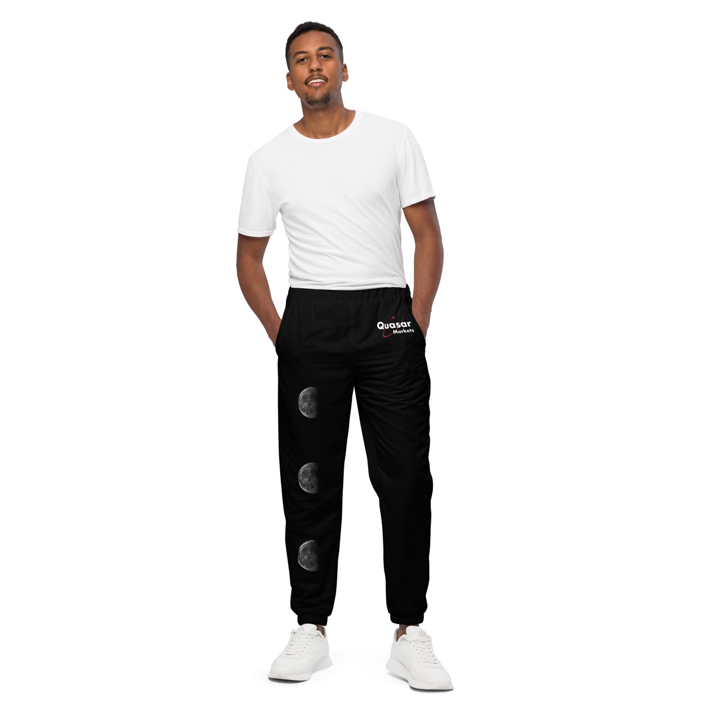 Unisex Track Pants: The Moon Collection for Quasar Markets A modern alternative to regular activewear and are ideal for a street-style outfit.