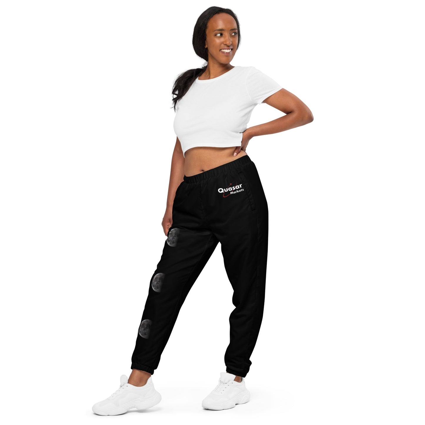 Unisex Track Pants: The Moon Collection for Quasar Markets A modern alternative to regular activewear and are ideal for a street-style outfit.