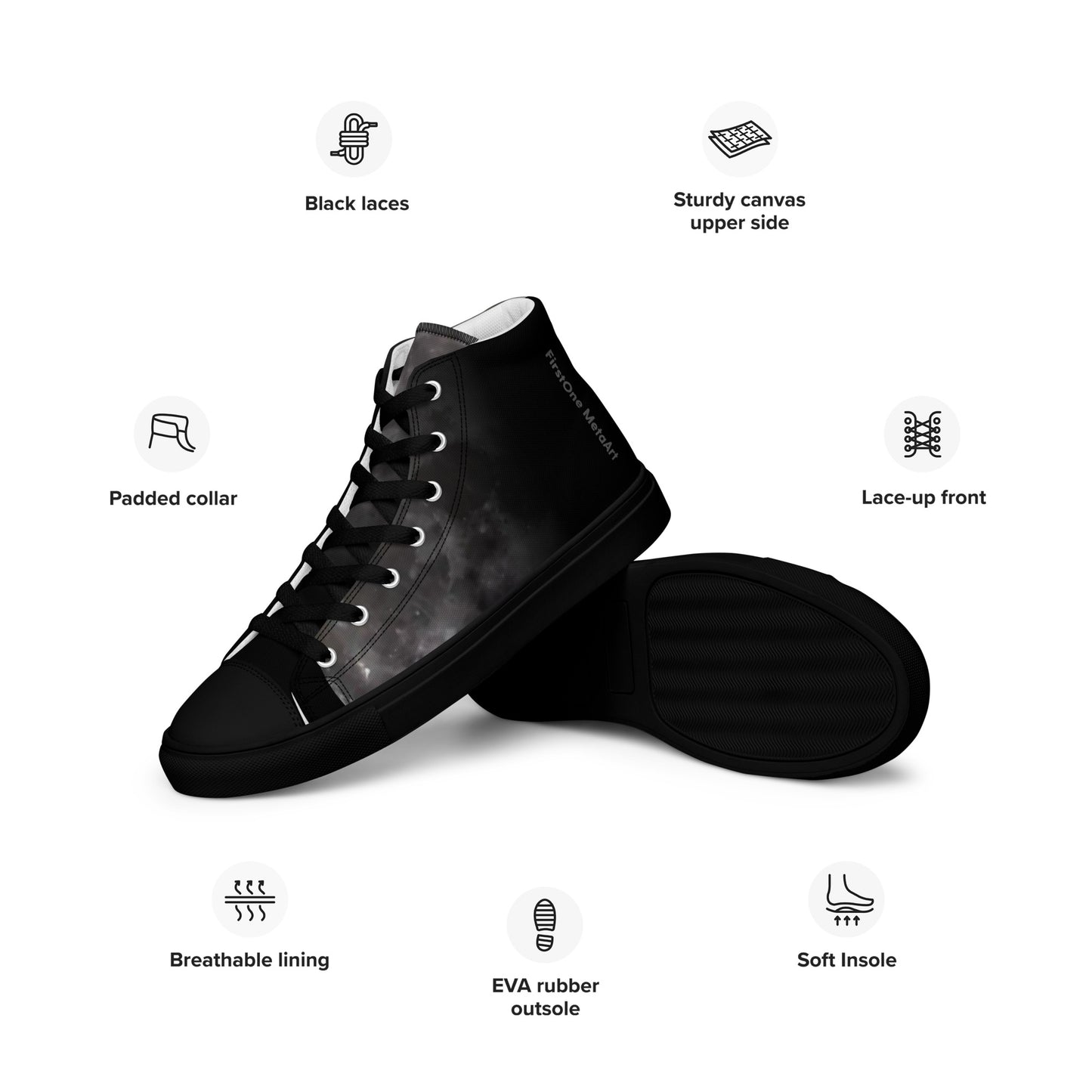 Men High-Top Shoes: The Moon Collection for Quasar Markets luxury high-top shoes that blend fashion with comfort