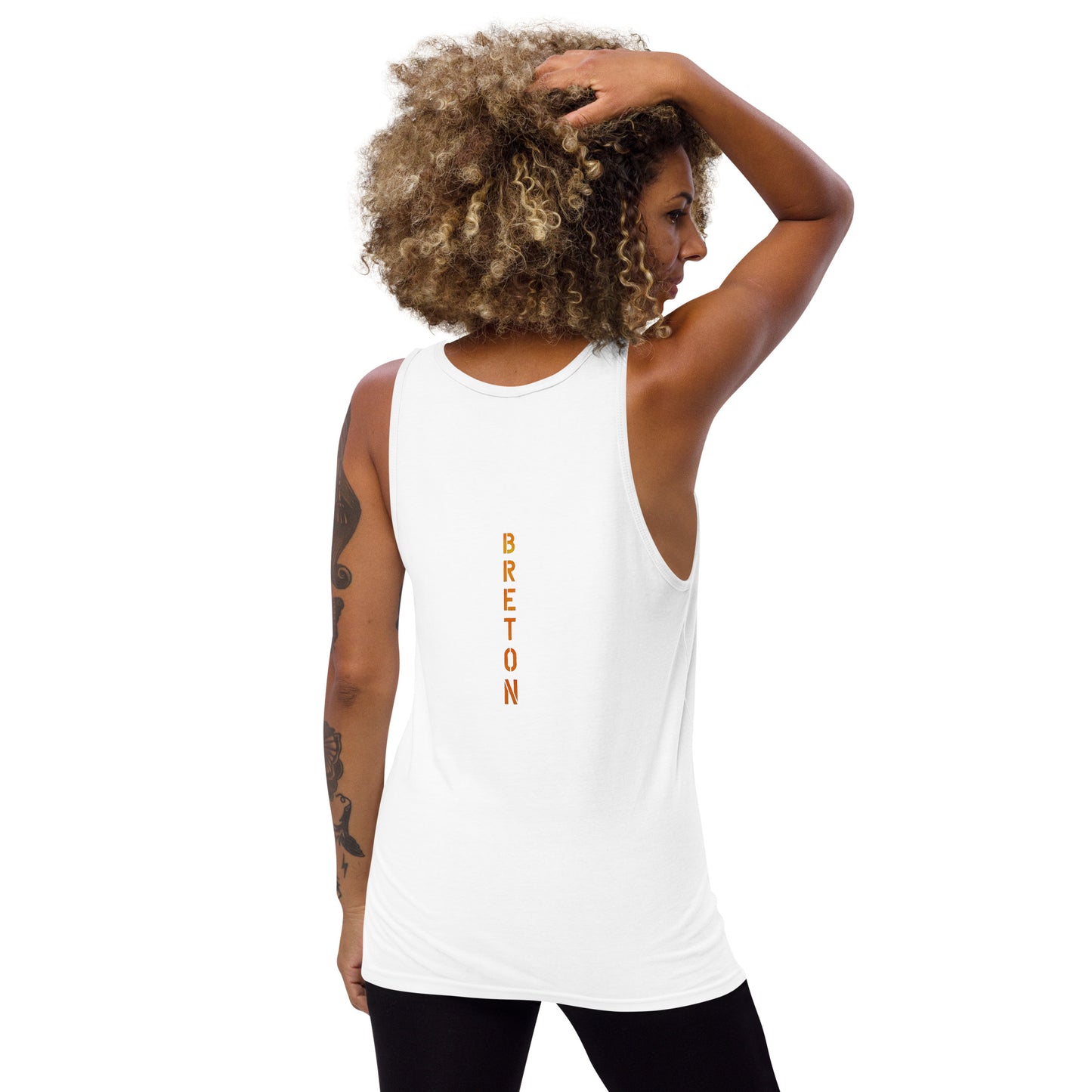 Unisex Tank Top White only 9 LEFT!  Curated for JOSEPH BRETÓN LIMITED-EDITION “A-2345”  experience the  COLLECTION featuring images from his “A-2345” composition