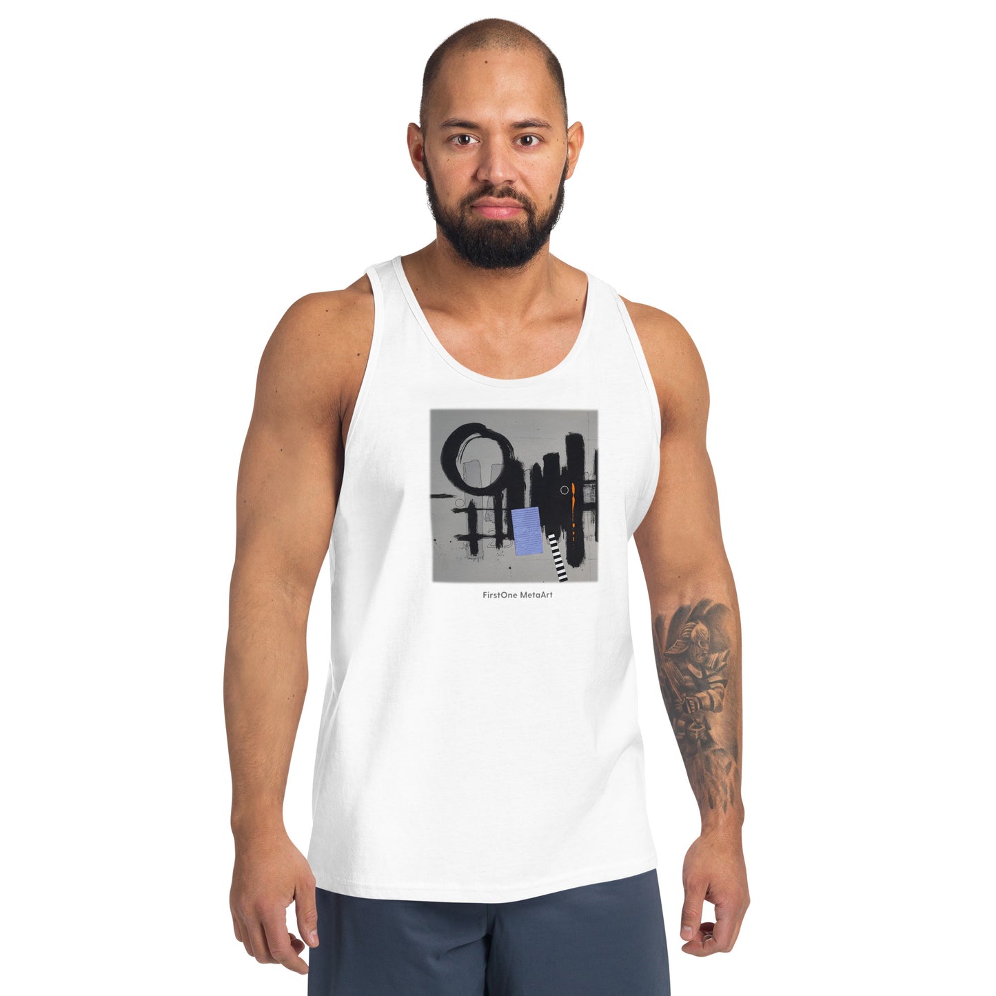 Unisex Tank Top White only 9 LEFT!  Curated for JOSEPH BRETÓN LIMITED-EDITION “A-2345”  experience the  COLLECTION featuring images from his “A-2345” composition