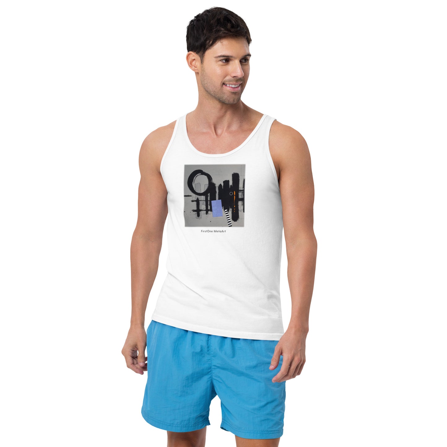 Unisex Tank Top White only 9 LEFT!  Curated for JOSEPH BRETÓN LIMITED-EDITION “A-2345”  experience the  COLLECTION featuring images from his “A-2345” composition