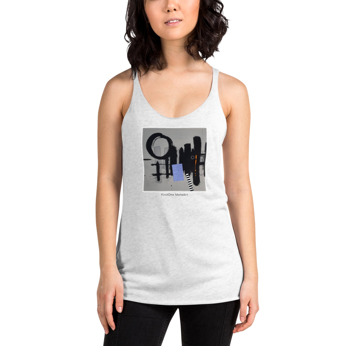 Women Racerback Tank White only 25 LEFT! Curated for JOSEPH BRETÓN LIMITED-EDITION “A-2345” experience the COLLECTION featuring images from his “A-2345” composition