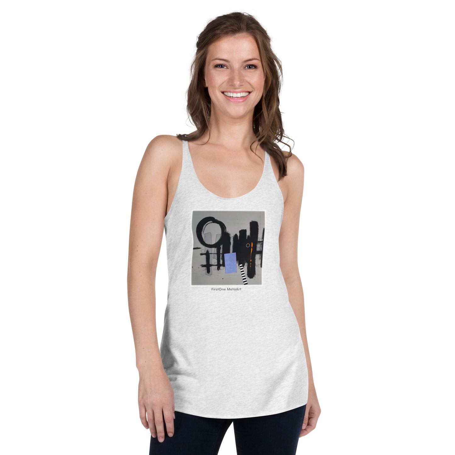 Women Racerback Tank White only 25 LEFT! Curated for JOSEPH BRETÓN LIMITED-EDITION “A-2345” experience the COLLECTION featuring images from his “A-2345” composition